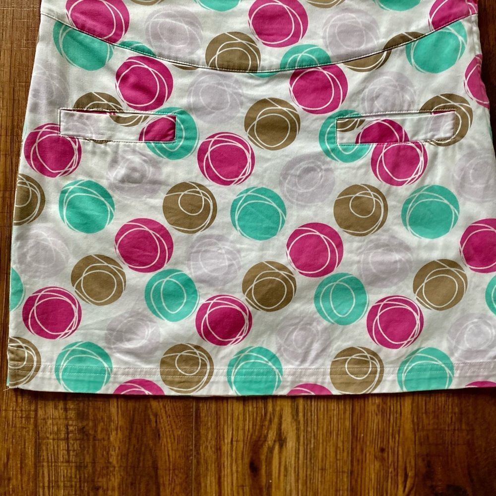 Lija Golf Skort -4 pink /tan /green , cotton spandex - Picture 7 of 7